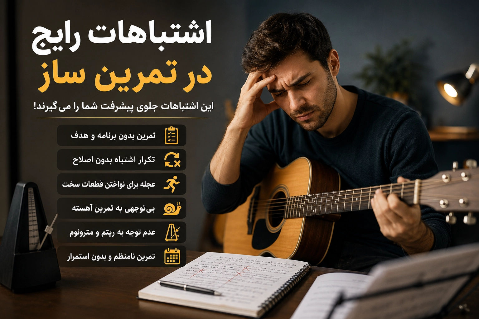 اشتباهات رایج در تمرین ساز