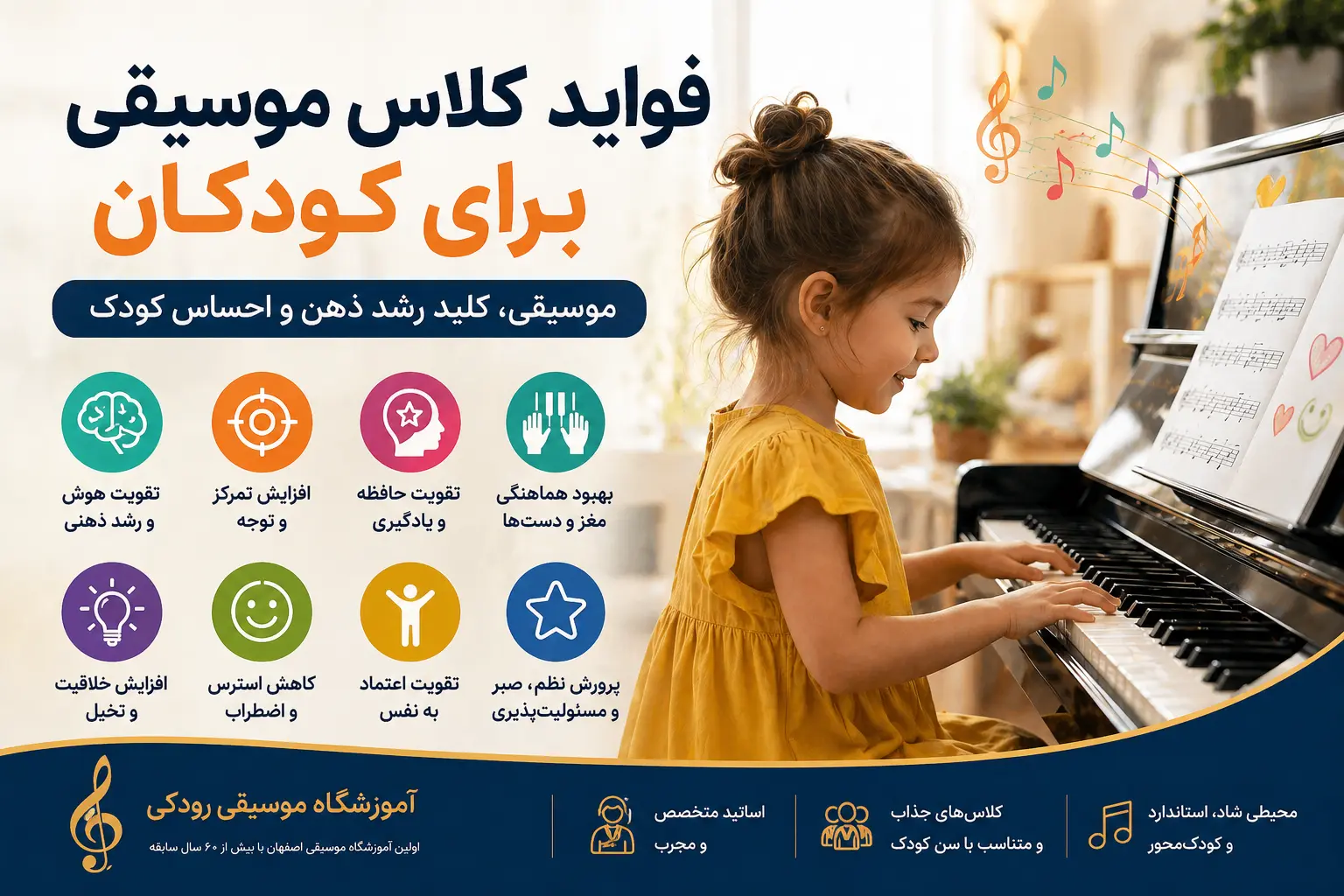 فواید کلاس موسیقی برای کودکان